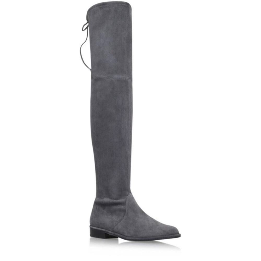 Stuart Weitzman Lowland Over-the-Knee Suede Boots Grey Size 7.5 OTK Minimalist - Picture 5 of 10